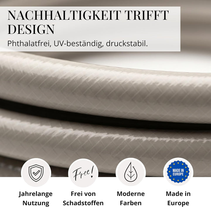 LIVLIG Gartenschlauch 30m, Gartenschlauch 1/2 Zoll Made in Germany, Wasserschlauch 30m aus recycelte