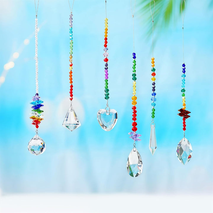 H&D HYALINE & DORA Bunte Kristall Regenbogen Sonnenfänger Hängende Chakra Glas Anhänger für Zuhause,