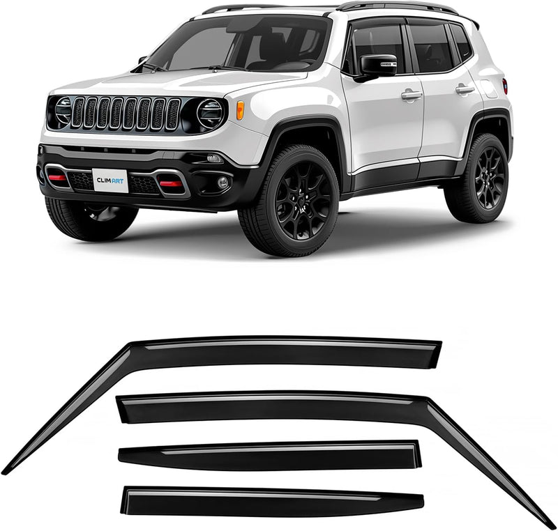 CLIM ART Windabweiser für/kompatible mit Jeep Renegade 2014-2024 SUV, Autofenster Regenschutz, Regen