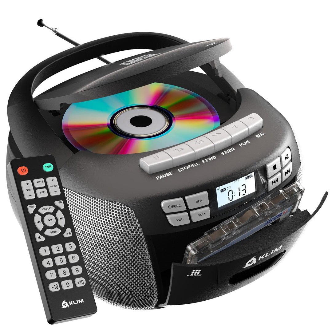 KLIM CD Player mit Kassette, Kassettenspieler, Kassettenrekorder, Radio mit CD und Kassette, CD Play