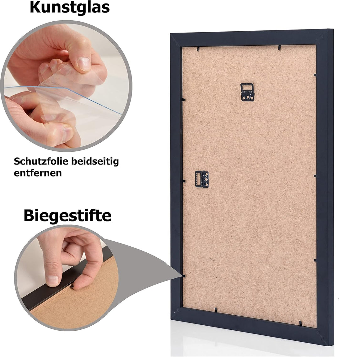 Stallmann Design Bilderrahmen 37,5x98 cm schwarz Holz mit Acrylglas Rahmen-Breite 20mm Posterrahmen