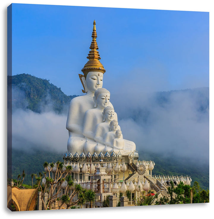 Pixxprint grosse Buddha-Skulptur in Thailand, Format: 70x70 auf Leinwand, 70x70