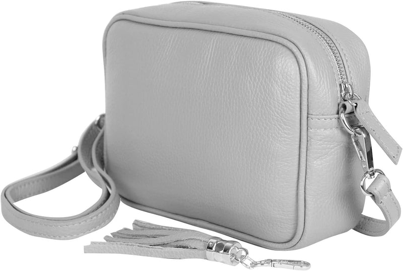 AmbraModa GLX8 - Damen Handtasche Umhängetasche Schultertasche Handytasche aus genarbtem Rindsleder