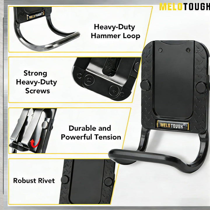 MELOTOUGH Hammerhalter für Gürtel, Hammerschlaufe für bis zu 5,1 cm Werkzeuggürtel, hält Hämmer, Bei