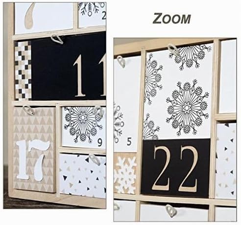 Artemio Adventskalender zum Dekorieren, geometrisches Muster, Holz, 40 x 40 x 6,5 cm