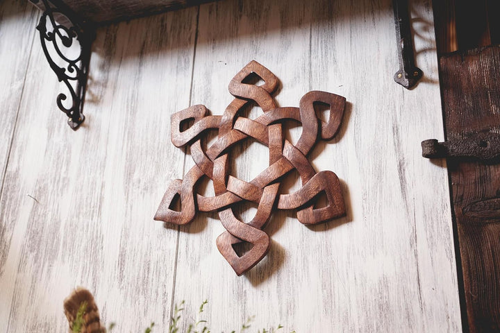 Windalf Wanddeko RUNENZAUBER 30 cm Celtic Wandholzbild Holzdeko Handarbeit aus Holz