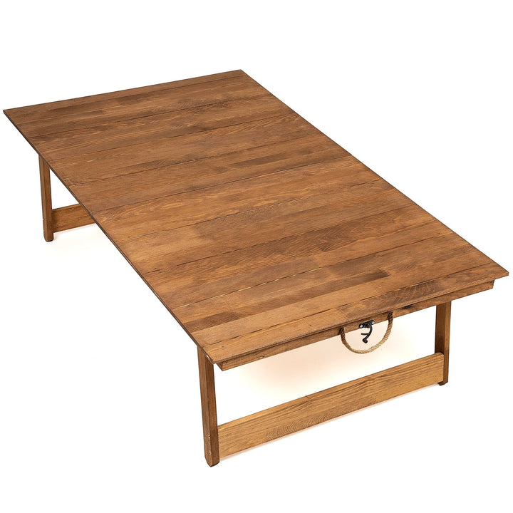 Klappbarer Picknicktisch, Massivholz Gartentisch, 120x70x35 cm, 4-6 Personen (Walnuss) Walnuãÿ, Waln