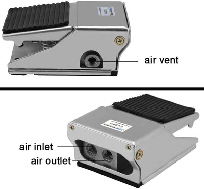 Fussschalter, 2 Positionen 3-Port Pneumatischer Fusspedal Air Control Ventil G1/4 Gewinde Fussregler