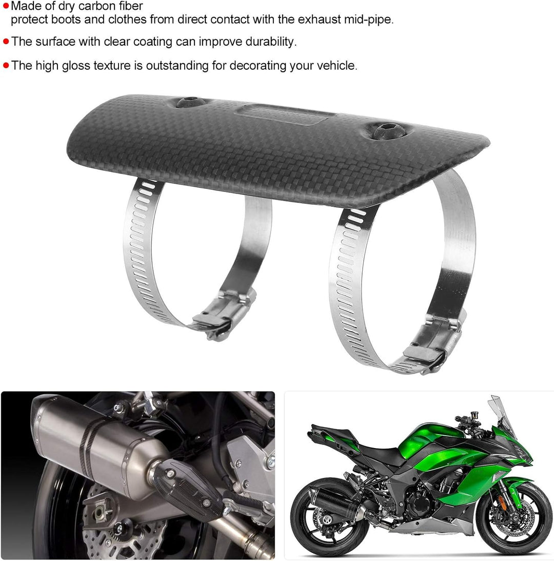Auspuff-Hitzeschild, Universal Dry Carbon Fiber Exhaust Midpipe Heat Shield Guard Kit Motorrad-Hitze