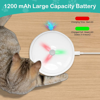 PETTOM Katzenspielzeug Selbstbeschäftigung Interaktives Katzen Spielzeug mit USB-C Aufladbar Elektri