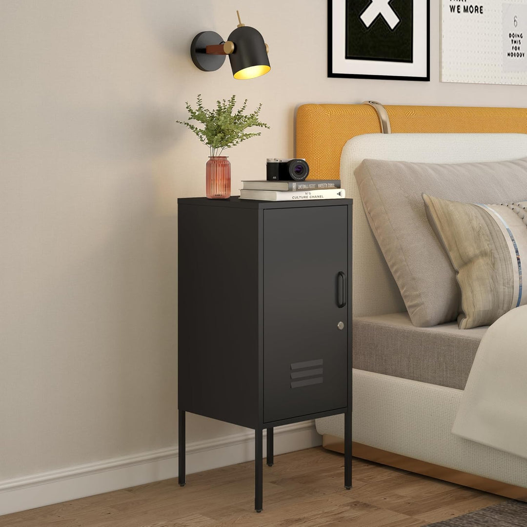 [en.casa] Nachtschrank Hausjärvi Nachttisch 82 x 35 x 35 cm Nachtkästchen Beistelltisch mit 1 Tür Me