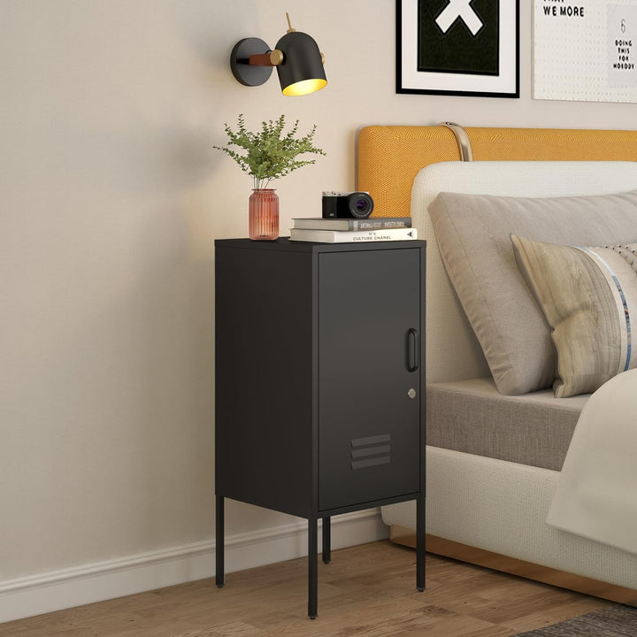 [en.casa] Nachtschrank Hausjärvi Nachttisch 82 x 35 x 35 cm Nachtkästchen Beistelltisch mit 1 Tür Me