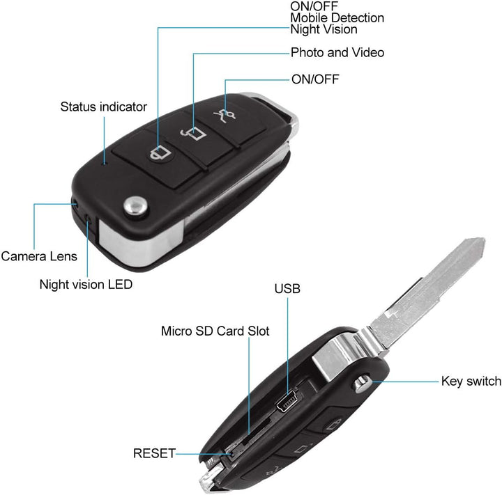 HD 1080P Mini Versteckte Kamera Überwachungskamera Tragbare Videorecorder mit Bewegungserkennung Nac