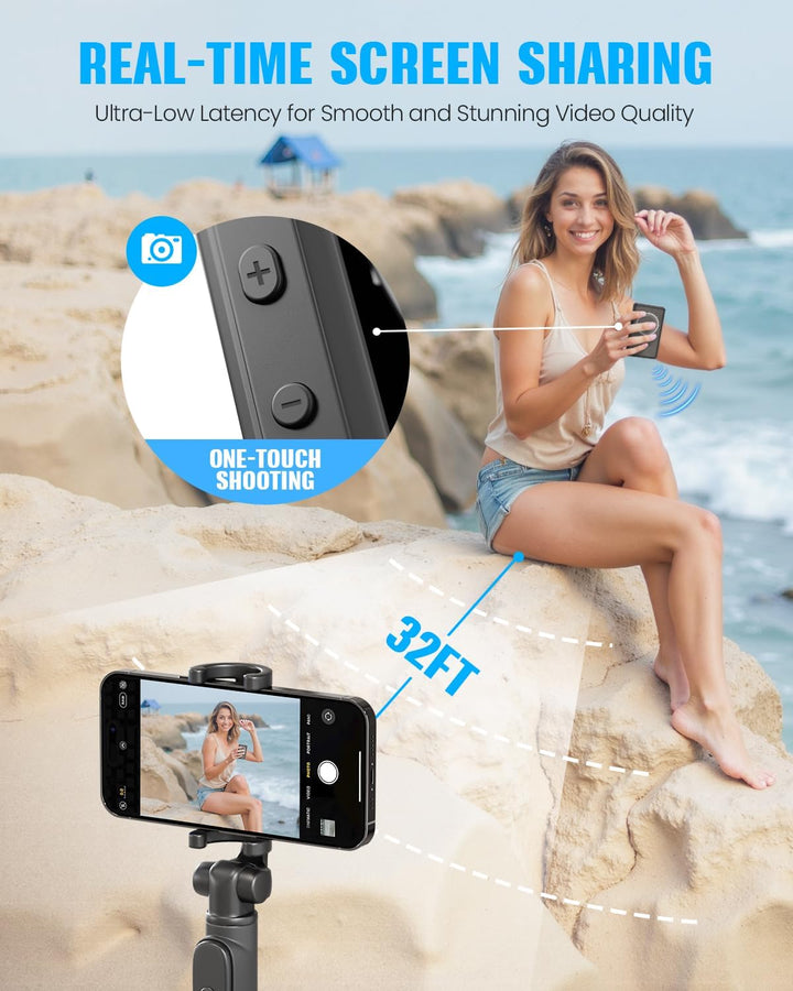 Handy Selfie Monitor, Magnetischer Vlog Selfie Monitor Bildschirm für iPhone/Android, Unterstützt 4K
