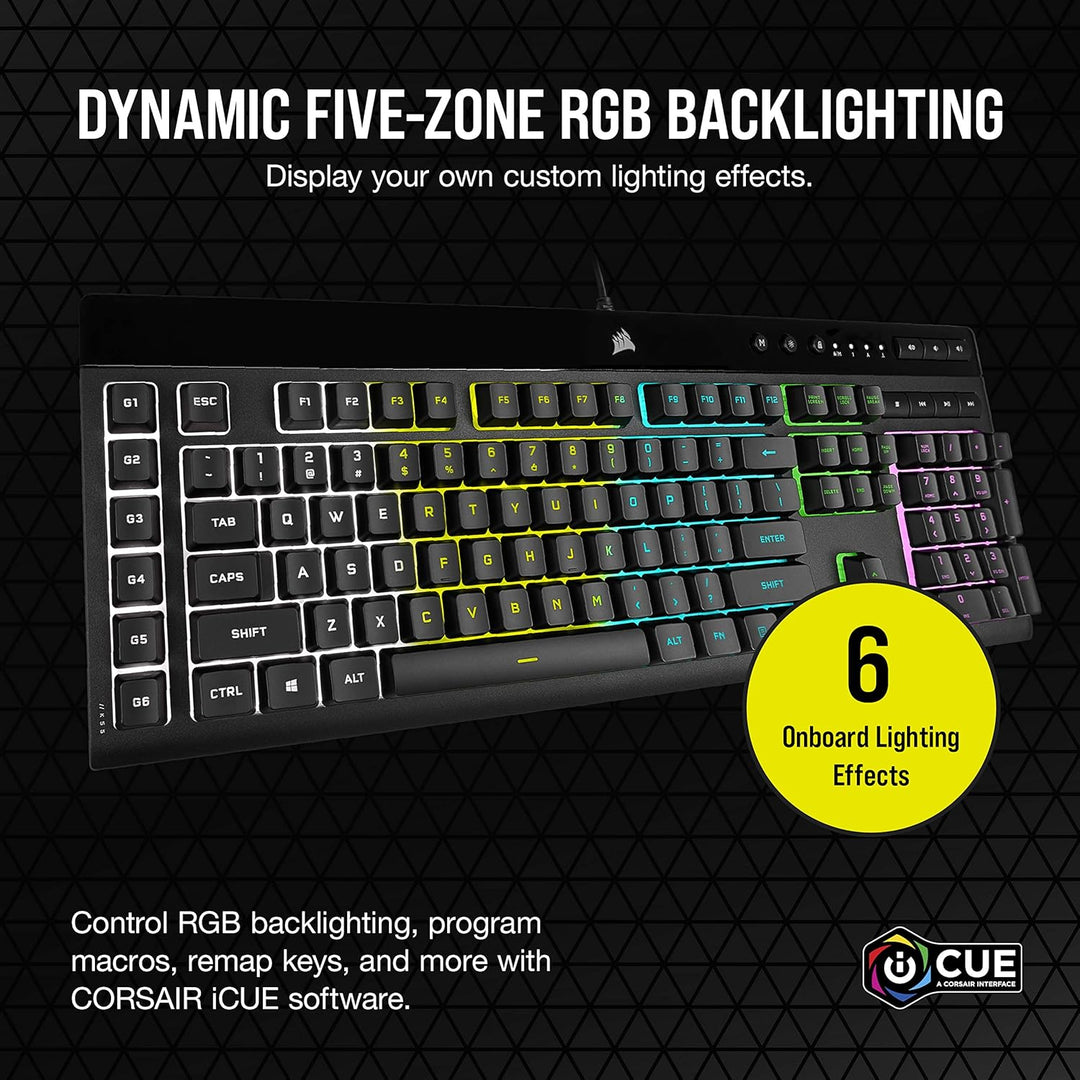 Corsair K55 RGB Pro – Dynamische RGB-Hintergrundbeleuchtung – – IP42 Staub- und spritzwassergeschütz