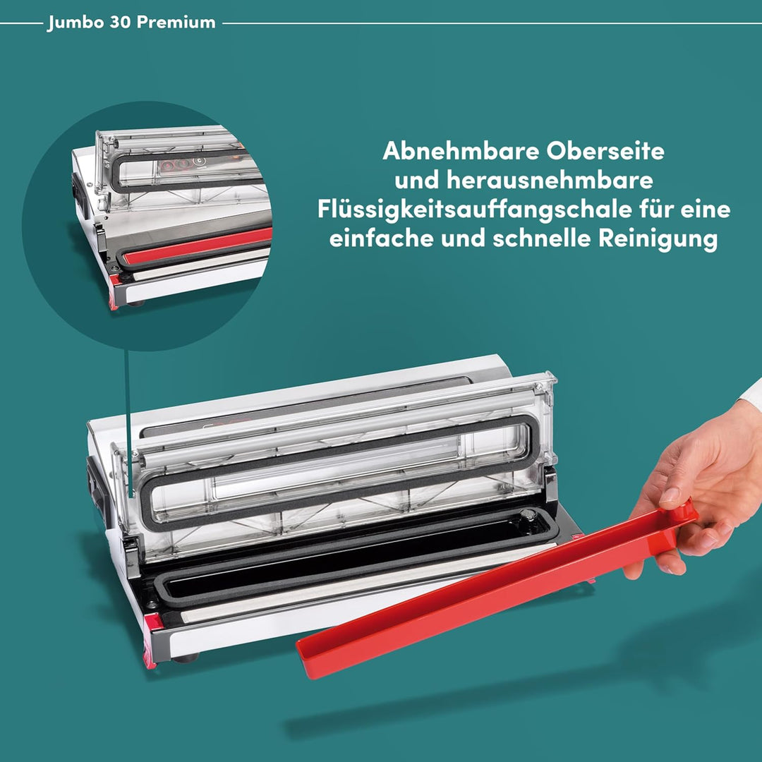 Magic Vac, Jumbo 30 Premium, Heavy Duty Lebensmittel-Vakuummaschine aus Edelstahl, Ideal für Vakuumb
