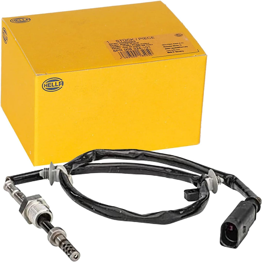 HELLA 6PT 358 181-171 Sensor, Abgastemperatur - 2-polig - geschraubt - Kabel: 495mm - mit Befestigun