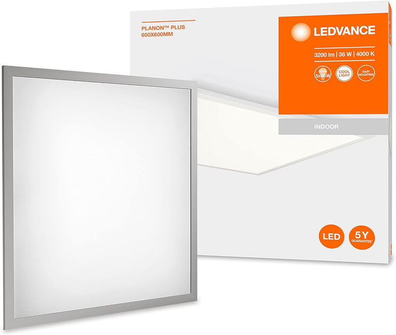 LEDVANCE LED Panel-Leuchte, Leuchte für Innenanwendungen, Aufbauleuchte, Kaltweiss, 595,0 mm x 595,0