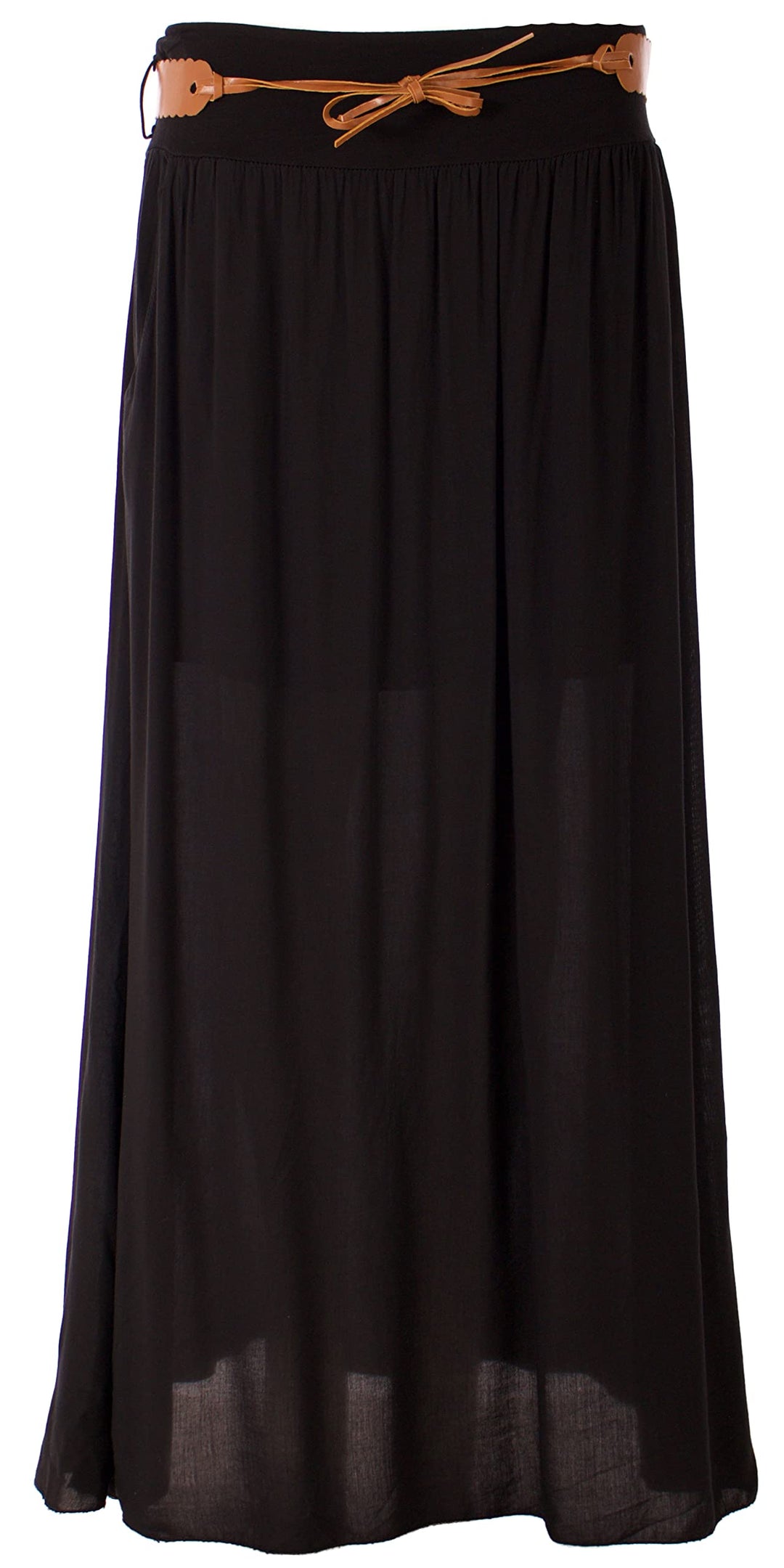 FASHION YOU WANT Damen Sommer Rock Grösse 36/38 bis Grösse 48/50 Maxirock lang Nr.3 Strandrock Amber