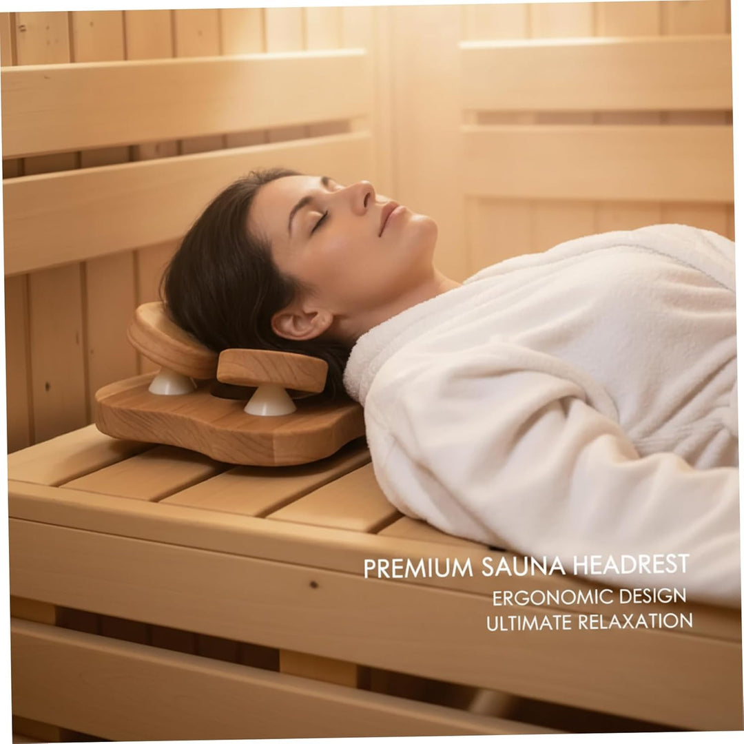 Saunakissen, Sauna-Kopfstütze aus Holz mit drehbarem Design zur Nackenstütze, ergonomisches Nackenki