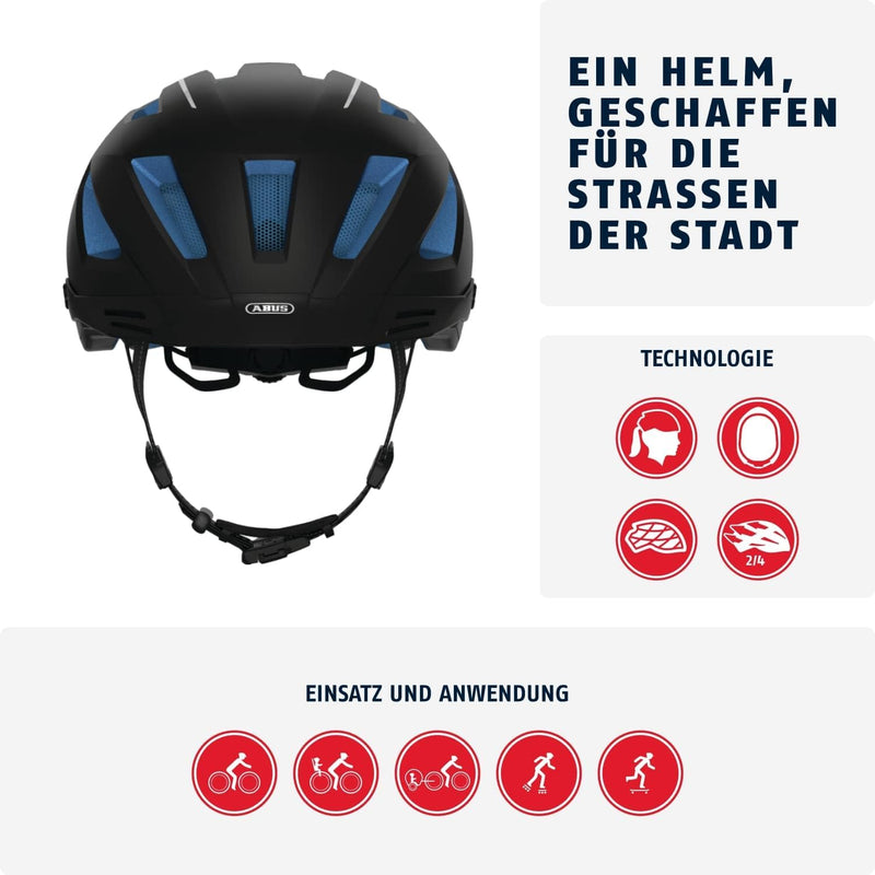 ABUS Stadthelm Pedelec 2.0 - Fahrradhelm mit Rücklicht und Regenhaube - für den Stadtverkehr - für D