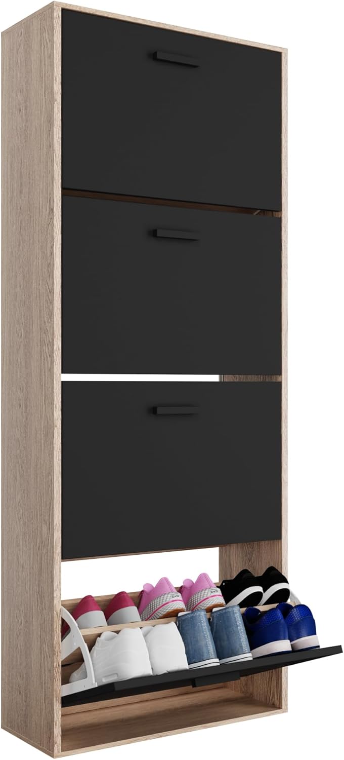 CASABEL Schuhschrank für 24 Paar – grosse Kapazität für den Eingangsbereich – L 60 x T 24 x H 150 cm