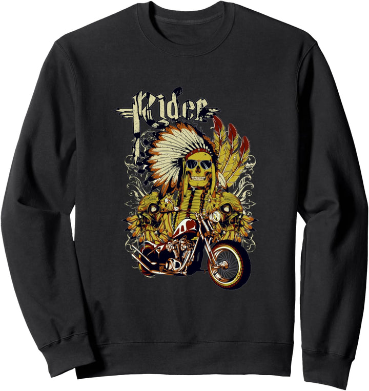 Vintage Motorcycle Indian Skeleton Rider Gift Shirt Sweatshirt