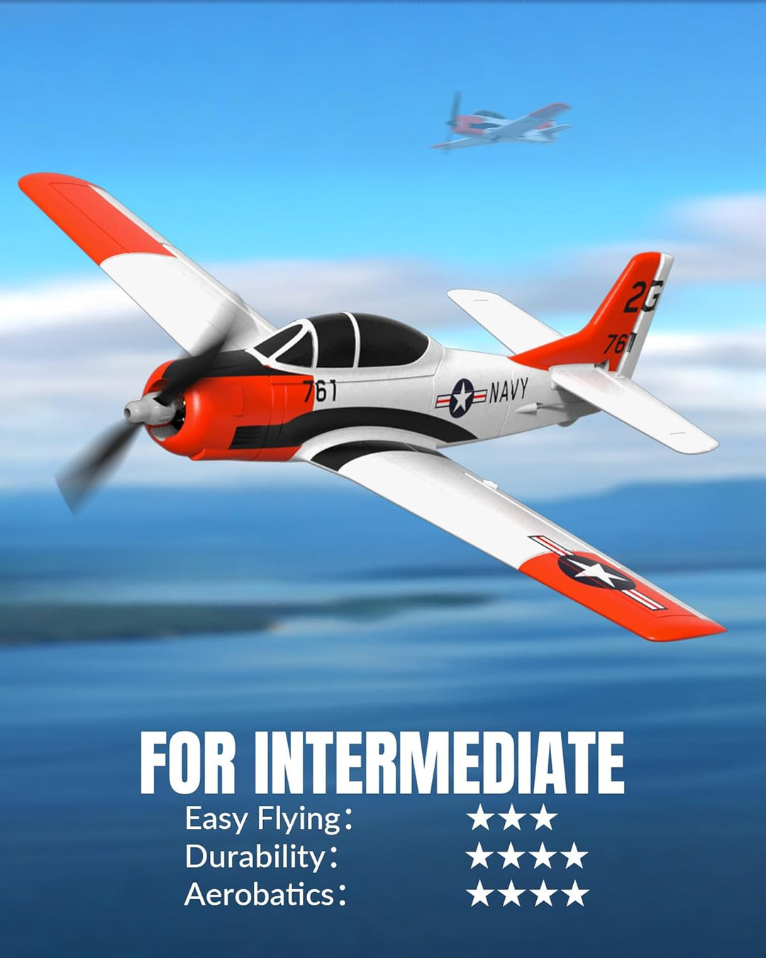 VOLANTEXRC T28 Trojan 4-Kanal RC Flugzeug - RTF Modellflugzeug 2.4GHz, Geeignet für Anfänger, Kinder