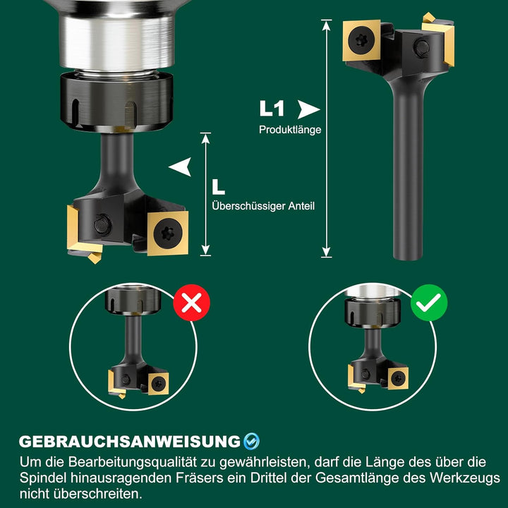 BALUGAEA Planfräser 8mm Schaft Durchmesser 35 mm Hobelfräser Holz Abflachfräser mit TiN-besch Hartme