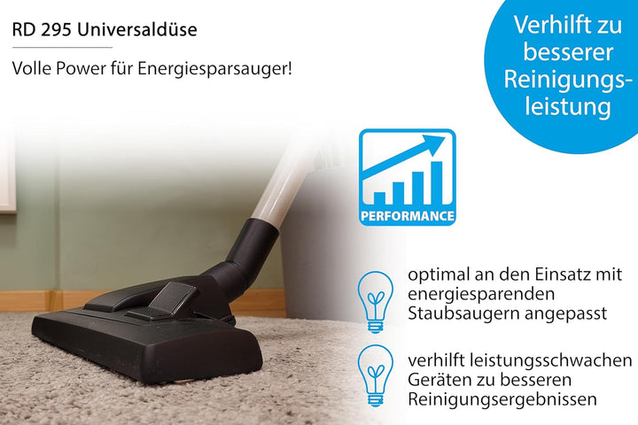 Wessel-Werk RD 295 Staubsaugerdüse 35mm | Universal Bodendüse | Kombidüse für Hartboden und Teppich