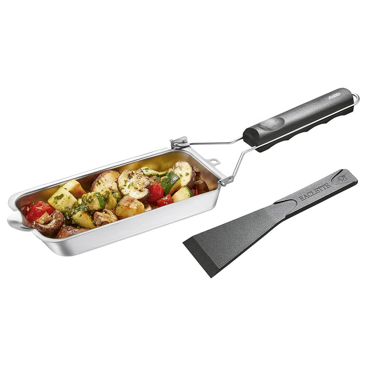 GEFU Grillpfännchen BBQ – wiederverwendbare Mini-Pfanne aus Edelstahl für den Grill, mit Ausguss & S