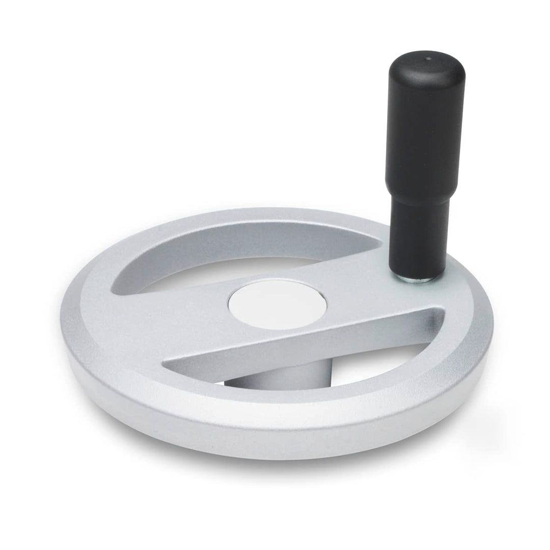 Ganter Normelemente | Speichenhandräder mit drehbarem Griff - GN 924-160-B16-R-SR | Aluminium | Silb
