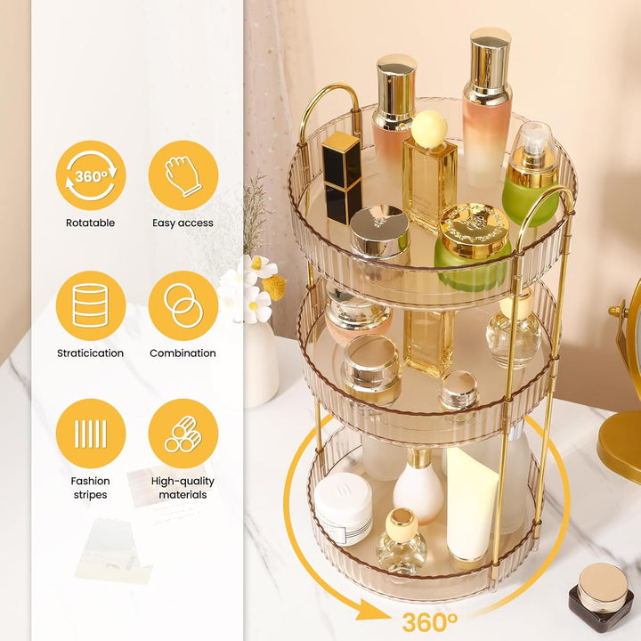 Make Up Organizer 360 Grad Drehbar, Grosse Kapazität Kosmetik Organizer, Multifunktionaler Kosmetik