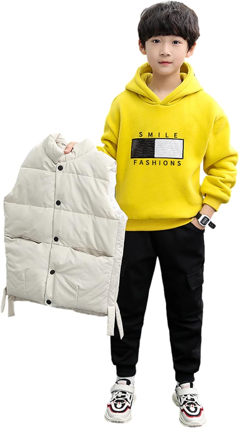 amropi Jungen Hoodie Trainingsanzug Kapuzenpullover Sweatshirt Weste Jogging Hose 3 Stück Kleidungss