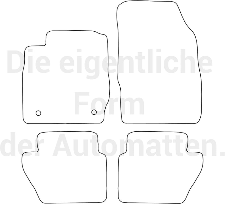 moto-MOLTICO Fussmatten Auto Velours Autoteppiche Schwarz Automatten Set 4-teilig passend für Ford F