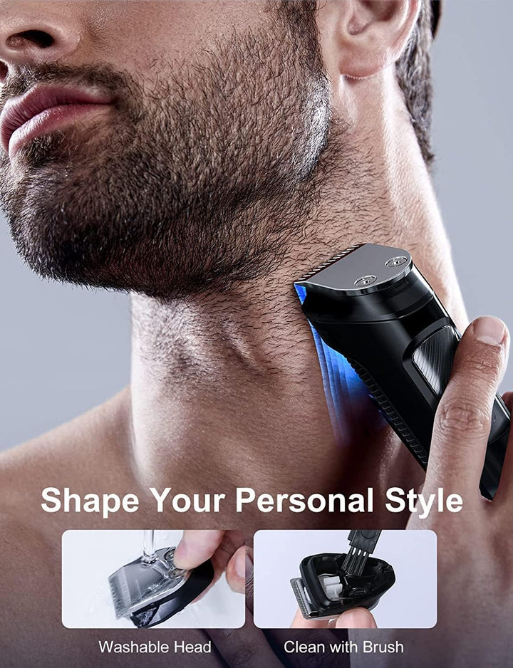 Barttrimmer Herren Haarschneidemaschine, All-in-1 Bartschneider Nasenhaartrimmer Kabellos, USB Wiede