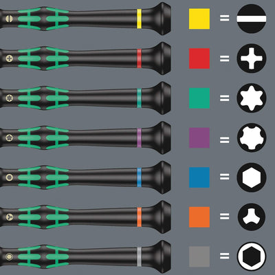 Wera 05030181001 2050/6 Elektroniker-Schraubendrehersatz + Rack, 6-Teilig