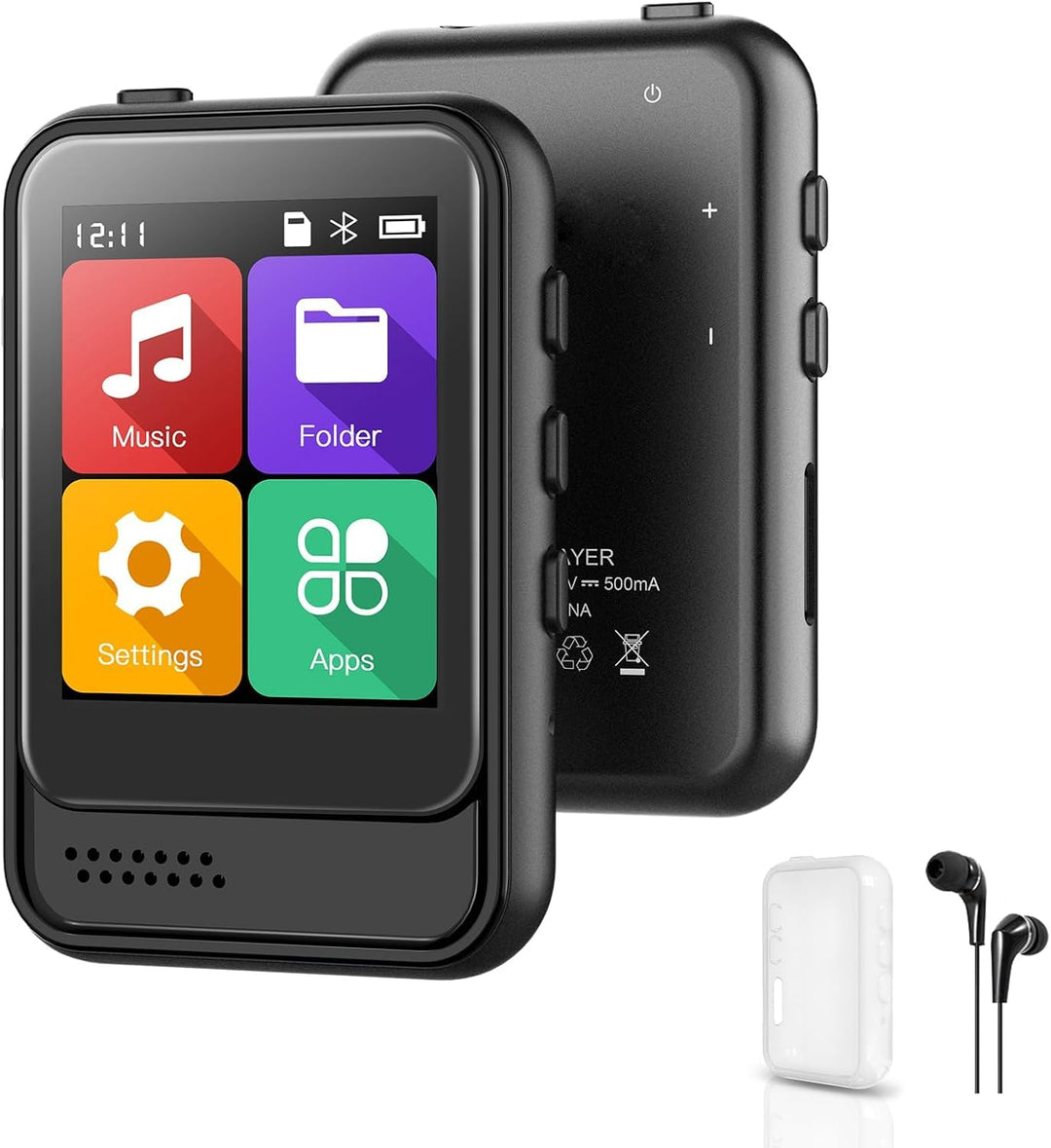 QNGEE Bluetooth-MP3-Player, tragbarer Musik-Player mit 16 GB internem Speicher, unterstützt FM-Radio