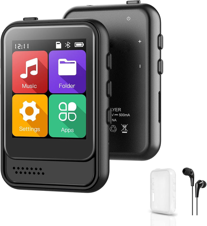 QNGEE Bluetooth-MP3-Player, tragbarer Musik-Player mit 16 GB internem Speicher, unterstützt FM-Radio