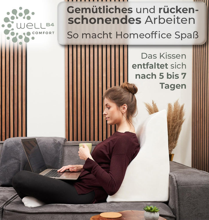 Lesekissen für Bett und Sofa, Bequemes Rückenkissen mit Memory Foam, Reflux Kissen verwendbar als Ke