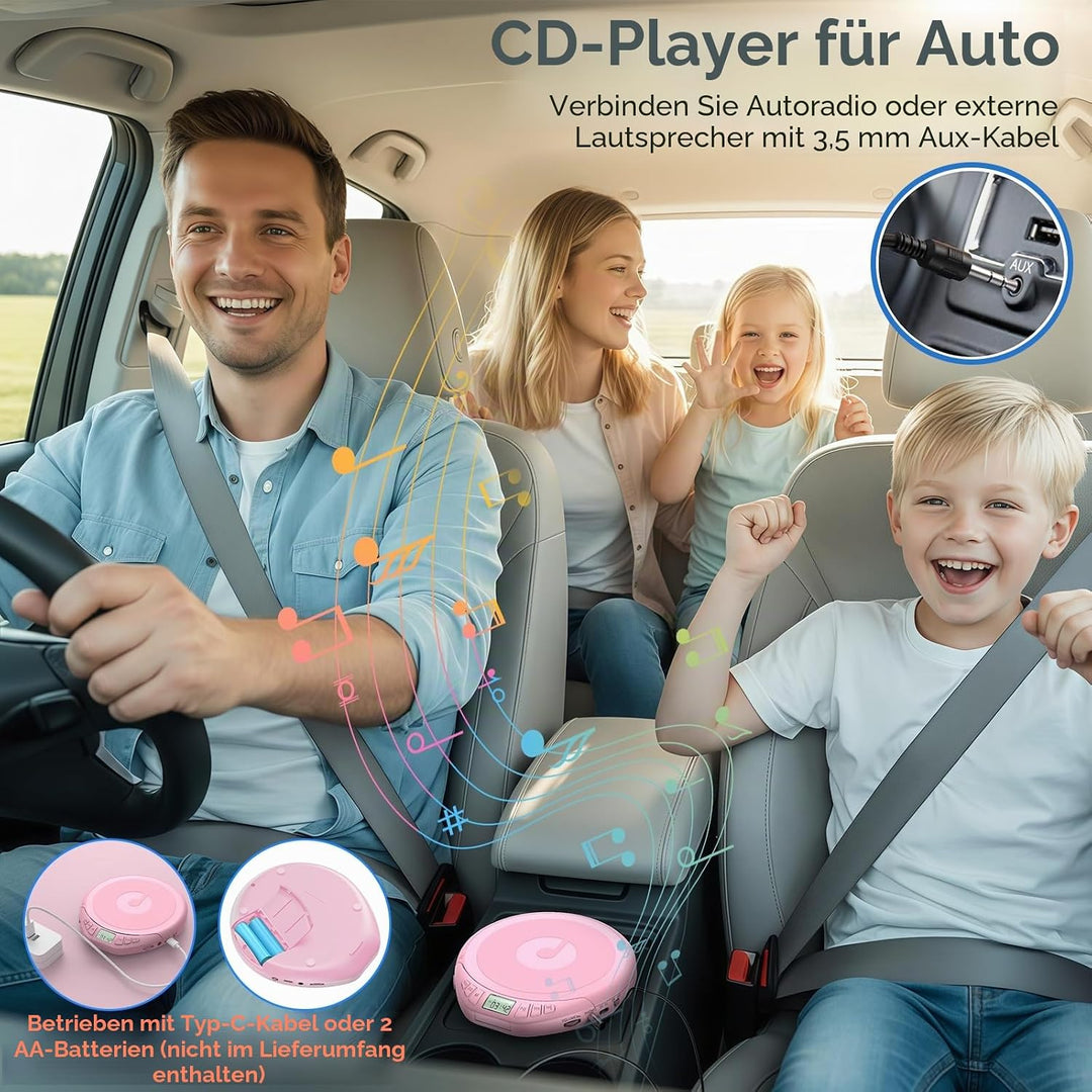CD Player Tragbar: KOVCDVI Tragbarer CD-Player mit LCD-Display, Unterstützt CD-R/CD-RW/MP3-Wiedergab