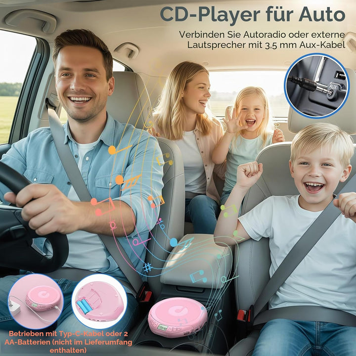 CD Player Tragbar: KOVCDVI Tragbarer CD-Player mit LCD-Display, Unterstützt CD-R/CD-RW/MP3-Wiedergab