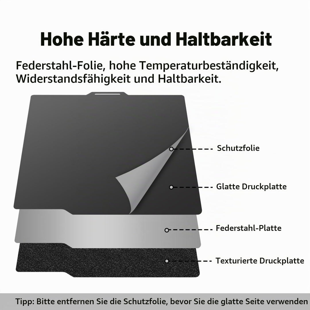 HzdaDeve P1S Bauplatte für Bambus Lab P2S/P1S/P1P/A1/X1C/X1E Dual-Textured und glatte PEI Platte Bla