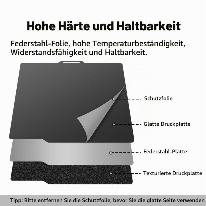 HzdaDeve P1S Bauplatte für Bambus Lab P2S/P1S/P1P/A1/X1C/X1E Dual-Textured und glatte PEI Platte Bla