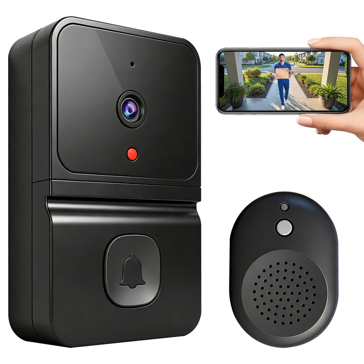Video Türklingel mit Kamera,2.4GHz WLAN-Videotürklingel-Sicherheitskamera,Smarte Video Türklingel mi