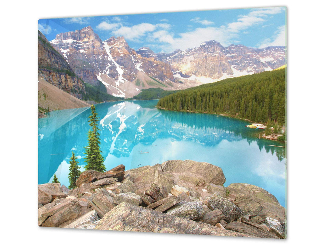 Küchenbrett aus Hartglas und Kochplattenabdeckung SINGLE mit 60 x 52 cm und DOUBLE - zwei Bretter mi