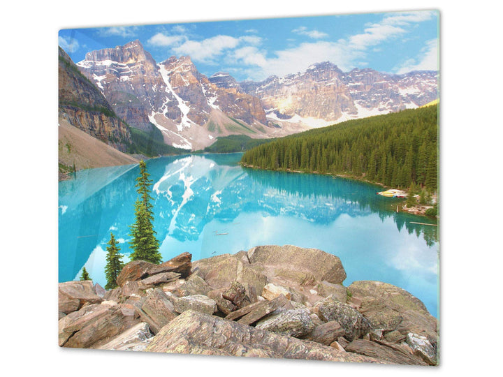 Küchenbrett aus Hartglas und Kochplattenabdeckung SINGLE mit 60 x 52 cm und DOUBLE - zwei Bretter mi