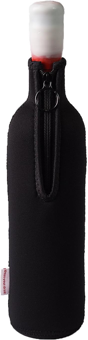 Neopren Flaschenkühler, Weinkühler, Getränkekühler (10er Spar-Set 0.7/0.75 Liter, Schwarz) Schwarz 1