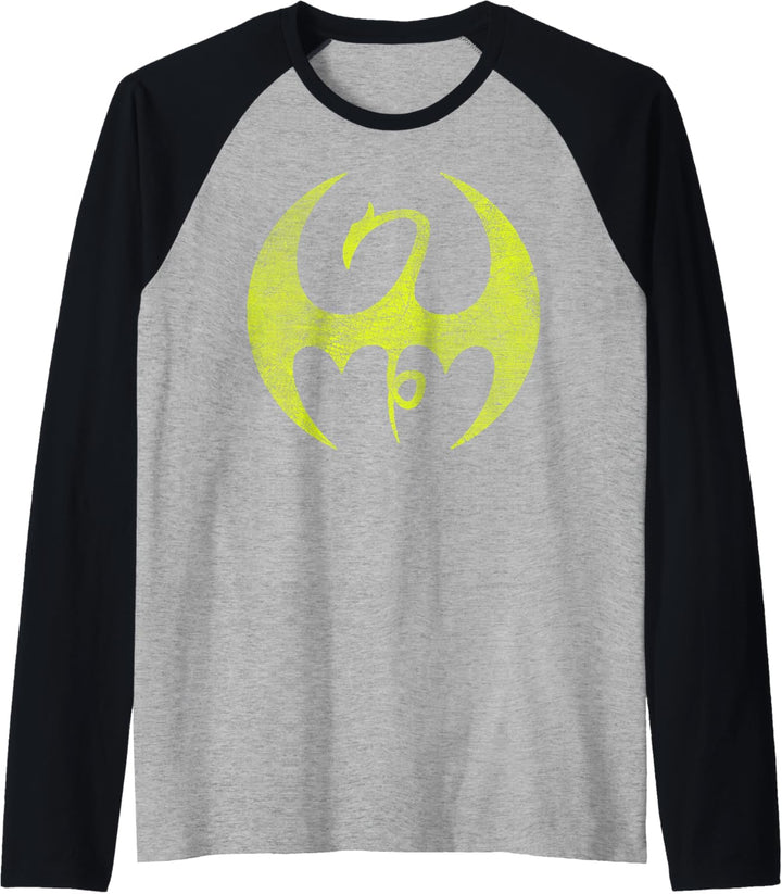 Marvel Iron Fist Distressed Dragon Logo Raglan