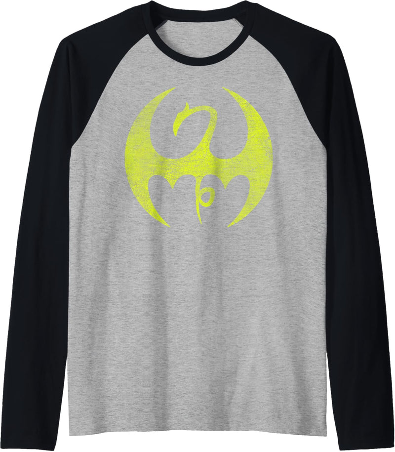 Marvel Iron Fist Distressed Dragon Logo Raglan